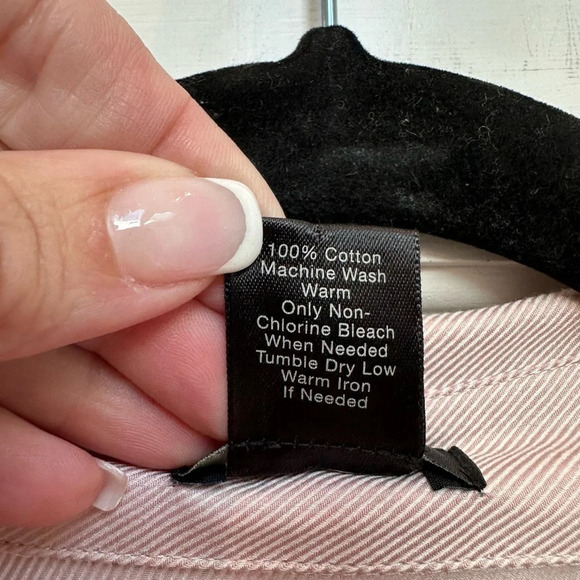 Ann Taylor Smokey Blush Pink Long Sleeve Button Down V-Neck Blouse Plus Size 16 - Picture 6 of 7